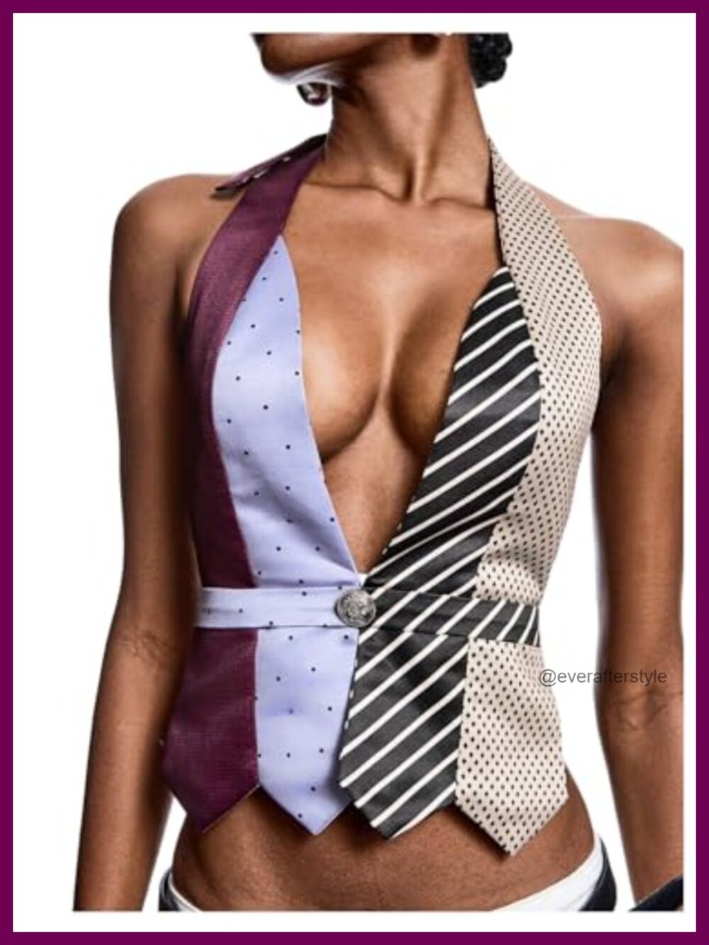 MakeMeChic Womens Polka Dots Halter Top Backless Y2K Going Out Party